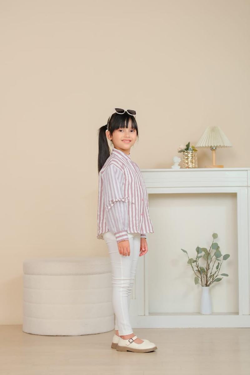 Product Introduction of 3-12 TAHUN KEMEJA ANAK OVERSIZE ORGANZA KEMEJA ANAK MOTIF SALUR Fashion 16