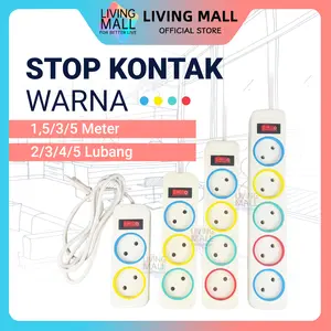 Stop Kontak Gepeng ColorFull ON/OFF / Stop Kontak + Kabel 2/3/4/5 Lubang SNI / Merek Cahaya SC-852/3/4/5