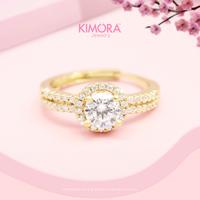 Gambar Kimora - Cincin Rhodium Wanita Halo Nayeon Cnr413 - GOLD dari Kimora Jewelry Kota Denpasar 1 Tokopedia