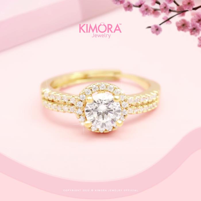 Gambar Kimora - Cincin Rhodium Wanita Halo Nayeon Cnr413 - GOLD dari Kimora Jewelry Kota Denpasar Tokopedia