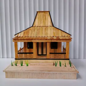Rumah Miniatur Adat Joglo Khas Jawa Dari Stik eskrim