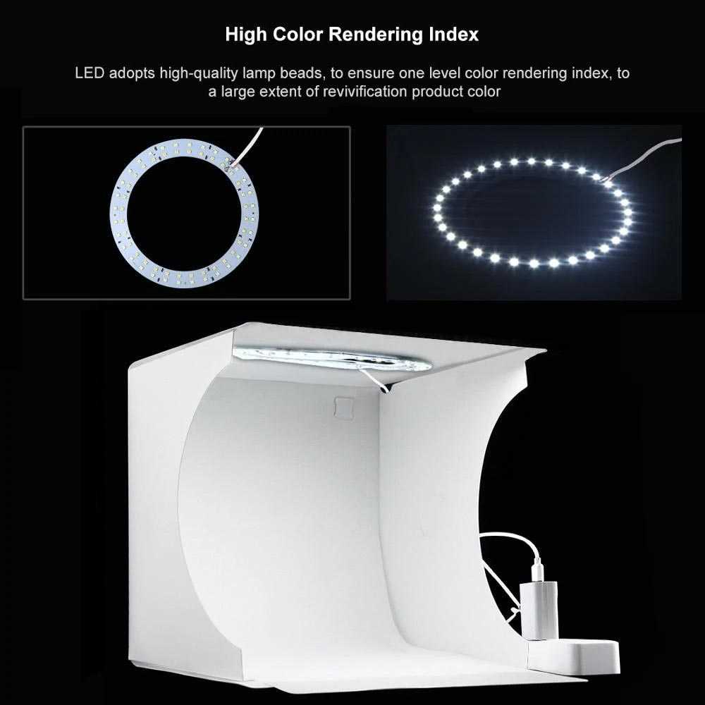 PULUZ Studio Photobox Lampu Ring Light LED 3in1 Color 6 Backdrop 10W - PU5023