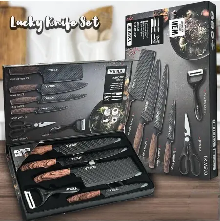 [SG Stock]Kitchen Knife Set Gift Cooking Knife Set German Stainless Steel Knife 6-piece Set
