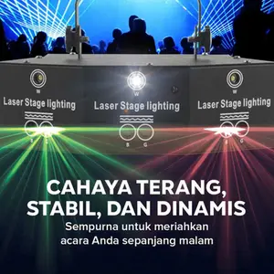 Lampu Proyektor Panggung RGBW 25W Sensor Suara DMX512 LED Efek Disco Party Lighting Remote 8 Pola