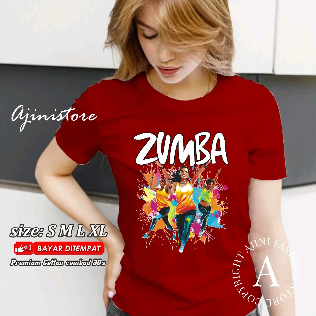 kaos zumba atasan olahraga wanita terbaru kaos olahraga wanita kaos senam atasan olah raga kaos aerobic katun combad 30s Baju