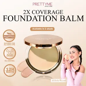 PRETTYME Foundition Solid Foundation Balm Compactbalm Waterproof Moisturizing Concealing Cream Cover-up 2X Coverage 12H Matte