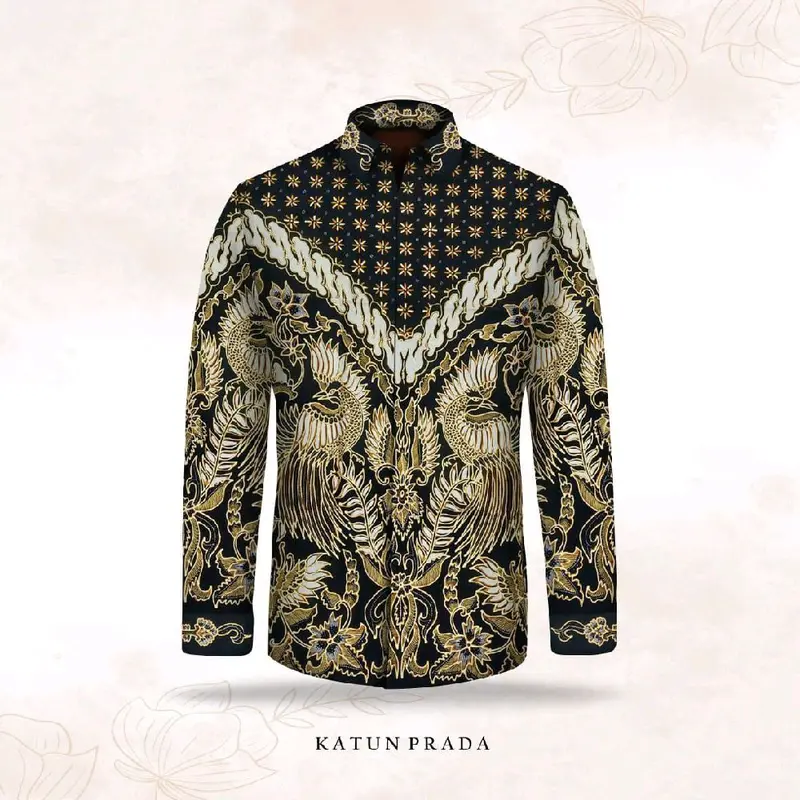 Kain Batik Tulis Motif Prada Pola Kemeja Lengan Panjang 8