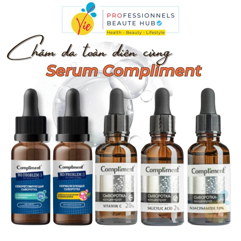 Serum Compliment Vitamin C Niacinamide 10% Salicylic Acid 2% AHA 30% + BHA 2% Hyaluronic Acid 5% Chăm Sóc Dưỡng Da Cải Thiện Da Dầu Mụn và Thâm nám se khít chân lông 27ml