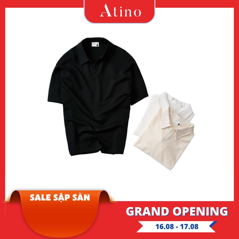 Áo PoLo Nam trơn Atino  R.L.L.3.3112 Form Regular-Fit Menswear Top Có Cổ Tre Bi