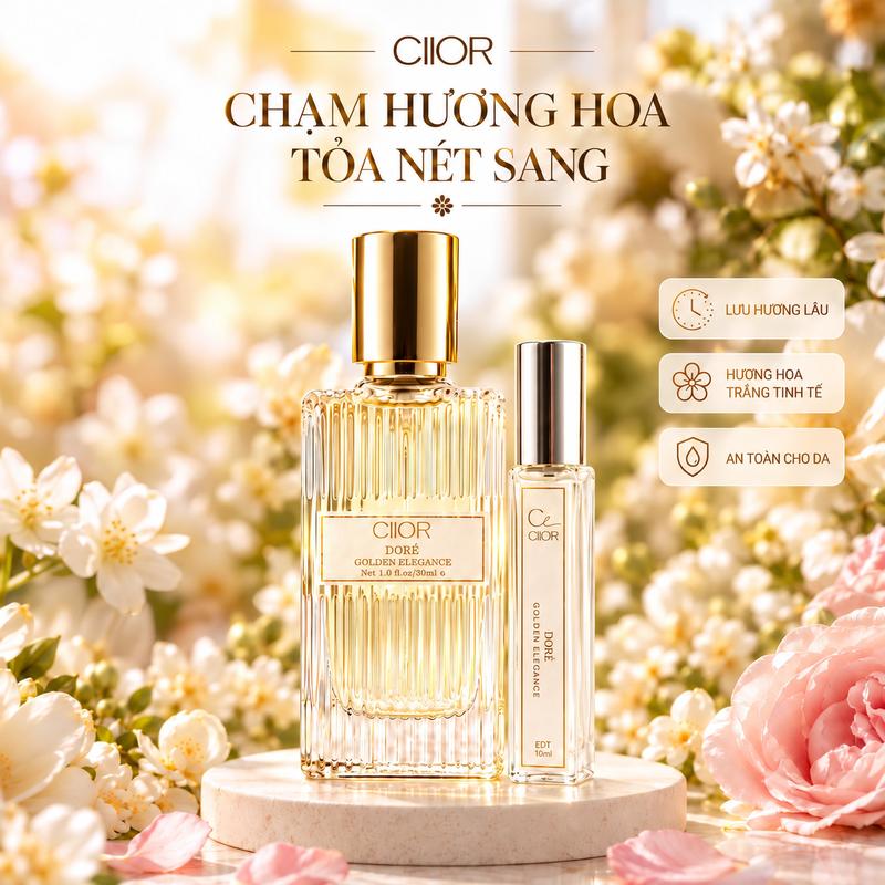 [DEAL MỞ BÁN VOUCHER 30K] Nước Hoa Nữ Ciior DORÉ Thơm Lâu Hương Cam Bergamot & Gỗ Đàn Hương Cho Nàng Tiểu Thư Có Gu & Thanh Lịch 10ml