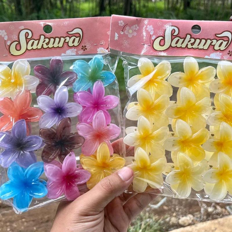 Jepit kamboja 12 pcs jepit bunga kamboja ukuran 5 cm grosir jepit rambut korea 0