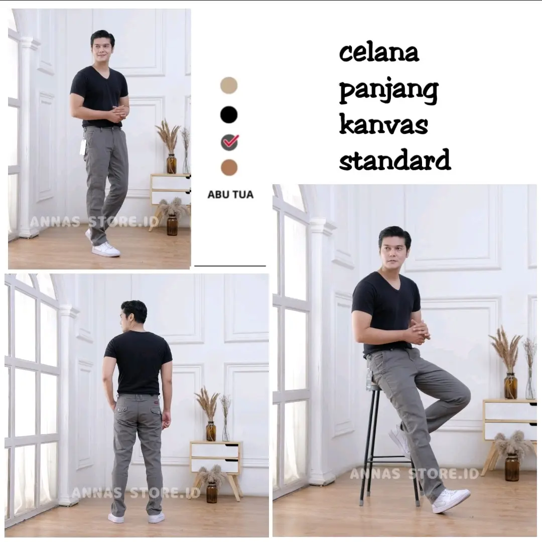 CELANA PANJANG FORMAL REGULER PRIA & WANITA || CELANA STANDAR BAHAN KATUN KANVAS CUCI GARMEN SUPER PREMIUM || CELANA BRANDED REGULER CASUAL & ELLEGAN || CELANA BAHAN TEBAL, HALUS, LEMBUT, ADEM DAN NYAMAN DIPAKE Canvas