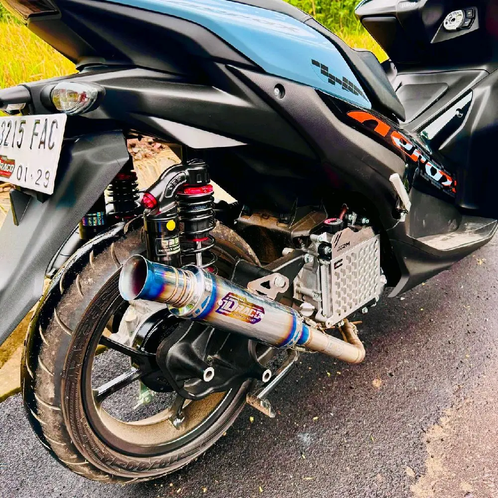 Knalpot Draco salemba half blue Aerox nmax VARIO VARIO 160 beat mio Genio scoopy dll