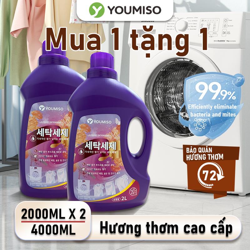 YOUMISO 4000ml Nước Giặt Hương Nước Hoa Cao Cấp - Lưu Hương 72H | Làm Sạch Sâu, Thư Giãn Tinh Thần & Kháng Khuẩn Dị Ứng | Túi 2KG
