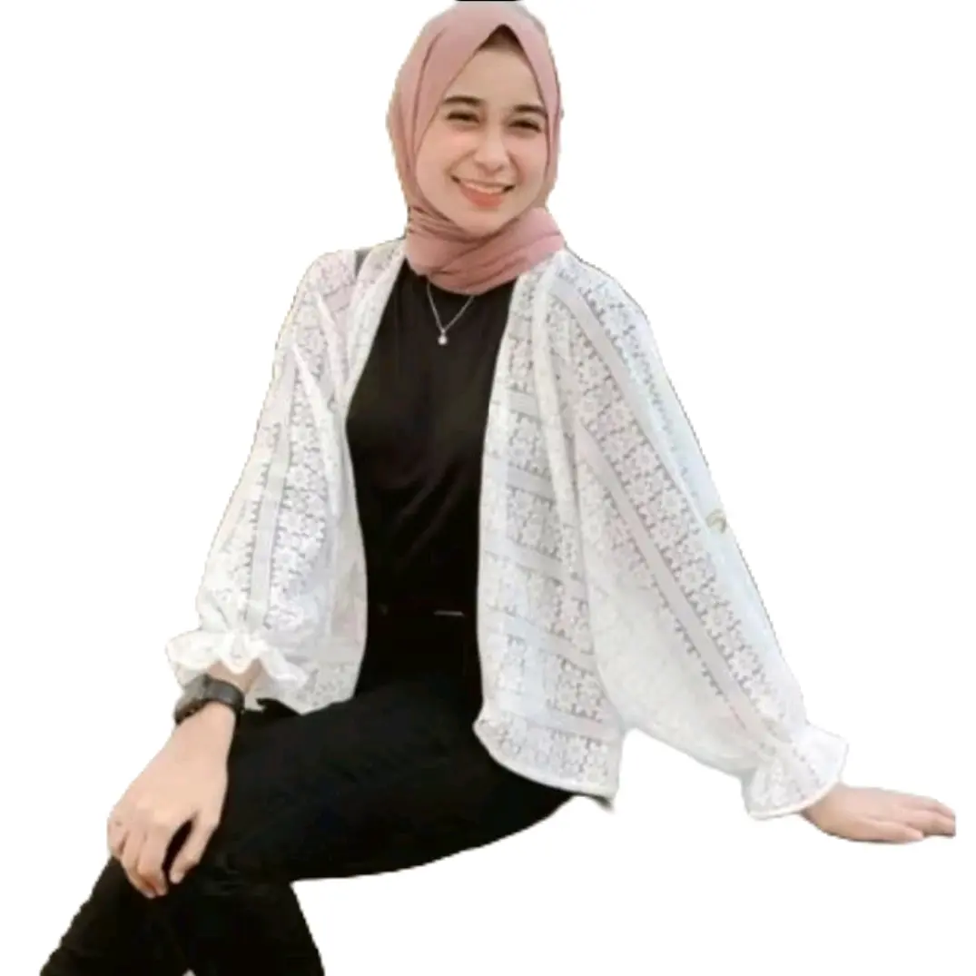 KARDIGAN BURKAT LENGAN PANJANG SWEATER WANITA BAHAN BURKAT TERBARU Muslim