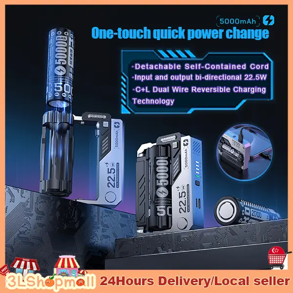 SG NEW PD22.5W Super Fast Charging Powerbank  Power Bank Qc3.1 Charger Support Demolition Portable Charge
