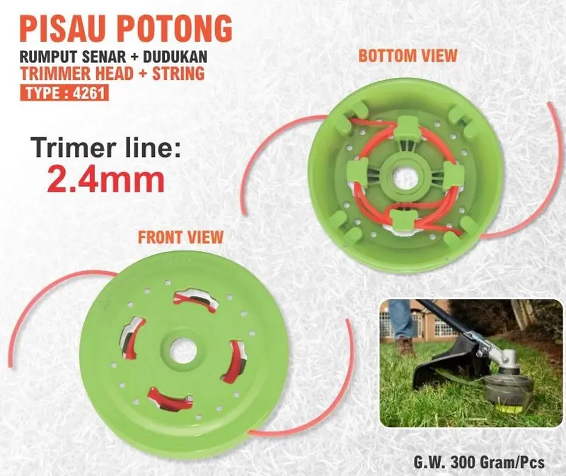Pisau Senar Potong Rumput ALDO 4261 4263 / Dudukan NYLON Mata Senar Pemotong Rumput Trimmer Head String ALDO 1