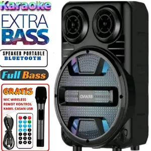 termurah speaker blutooth pull bass ukuran besar gratis mic salon Aktif besar