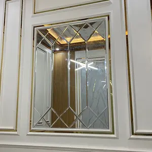 CERMIN bevel Uk L=150X T=100cm,bisa req ukuran,Kaca 5mm,motif piramid