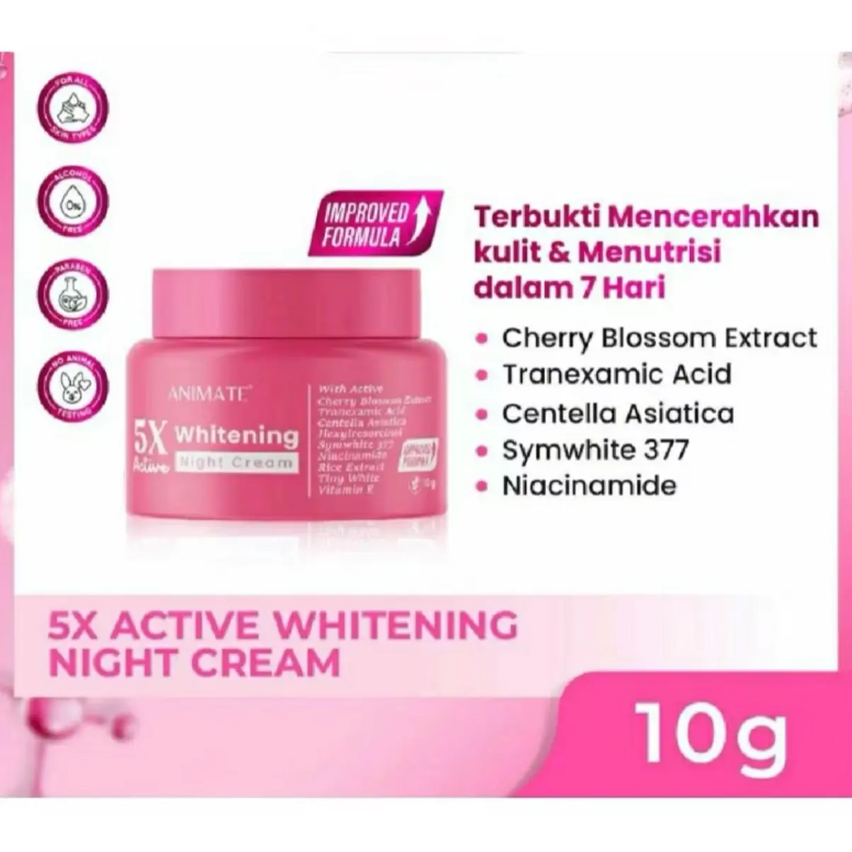 Animate Instant Whitening Night Cream 10gr