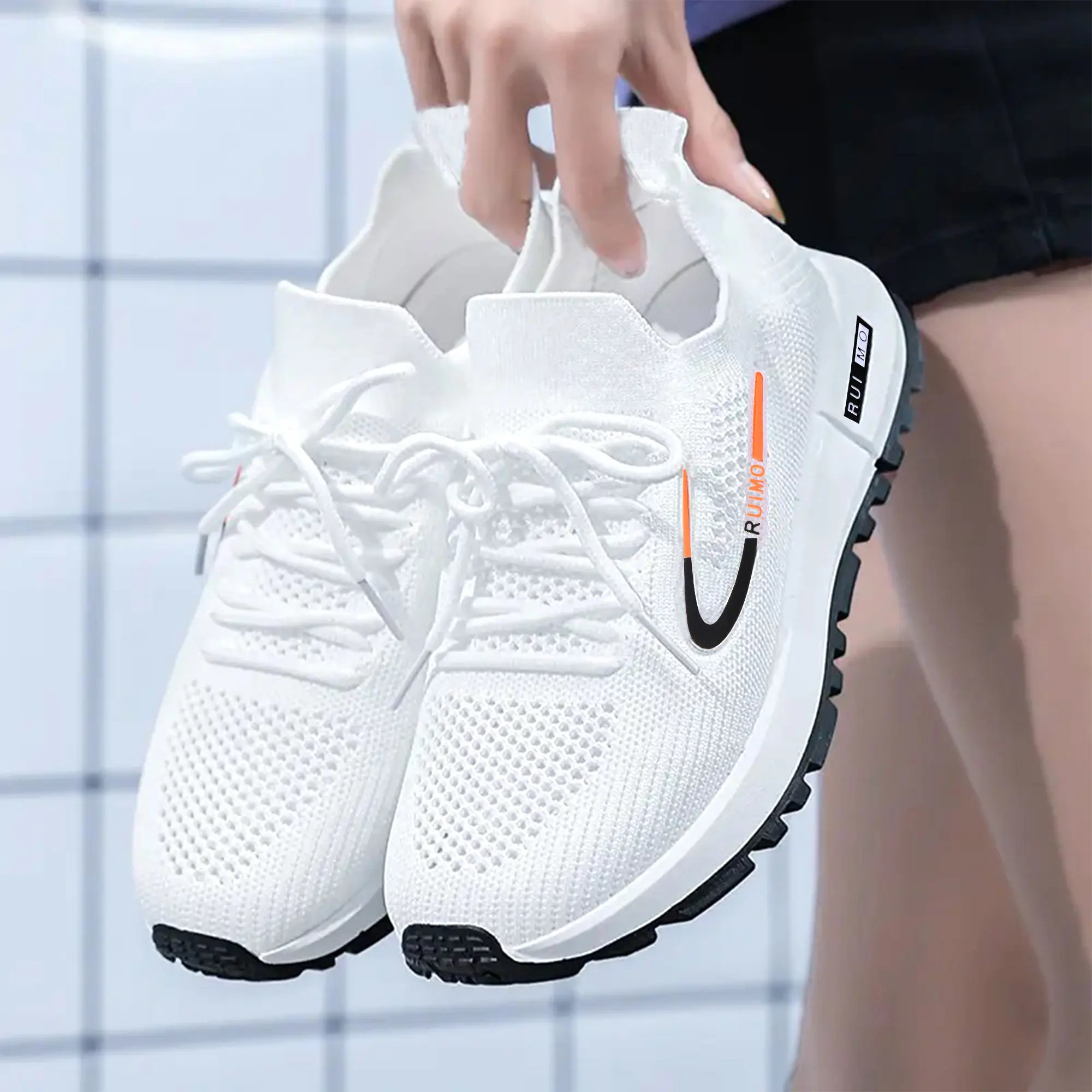 Sepatu Sneakers Wanita Import RUIMO Premium-993 Casual Karet Sport Merah Running Cewek Canvas Shoes