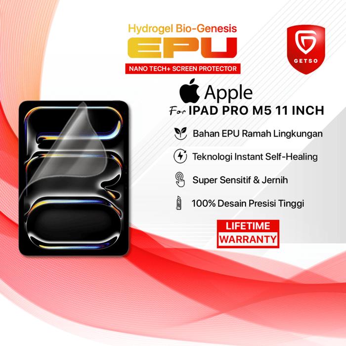 Gambar GETSO EPU BIO GENESIS Hydrogel for Apple iPad Pro M5 11 Inch Screen Guard Protector (Nanotech 100 Recycle) Premium Hidrogel LCD LED Panel Full Layar Glass Cover Film HD Clear Bening Ultra Thin Self Healing Jelly Anti Gores Tempered dari GETSO Kota Bekasi Tokopedia