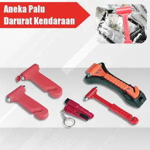 Palu Darurat Keselamatan Diri Mobil Alat Darurat Multifungsi Baja Serbaguna Pemecah Kaca + Cutter Sabuk