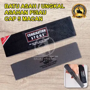 Batu Asah / Ungkal / Asahan Pisau dan Arit Merk 5 MACAN FIVE TIGER 8" Hitam