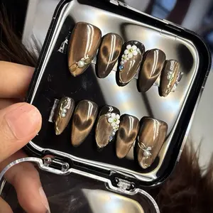 PRESS ON NAILS by FRIZA BEAUTY SALON free lem+kikir+stick bisa custom ukuran dan panjang