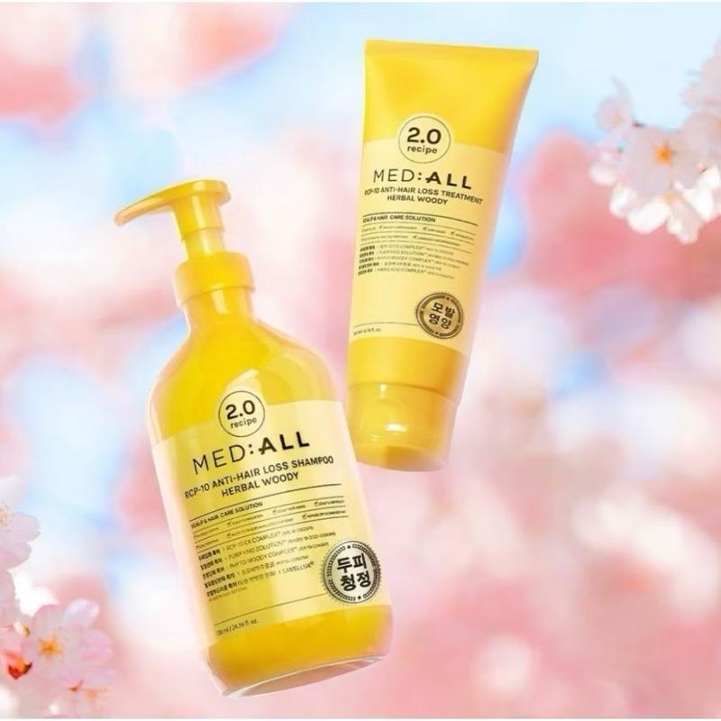 H54: MED:ALL - Bản Cao Cấp Combo Dầu Gội Xả Hỗ Trợ Ngăn Ngừa Rụng Tóc Và Giảm Dầu - RCP-10 Anti-Hair Loss Shampoo Herbal Woody (Gội 333ml - Xả 155ml)