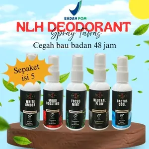 [BELI 1 DAPAT 5] DEADORANT NLH 50 ml Wangi Kandungan Tawas Mencegah Keringat dan Mencerahkan Ketiak Macam Varian Aromanya Cocok untuk cewek cowok