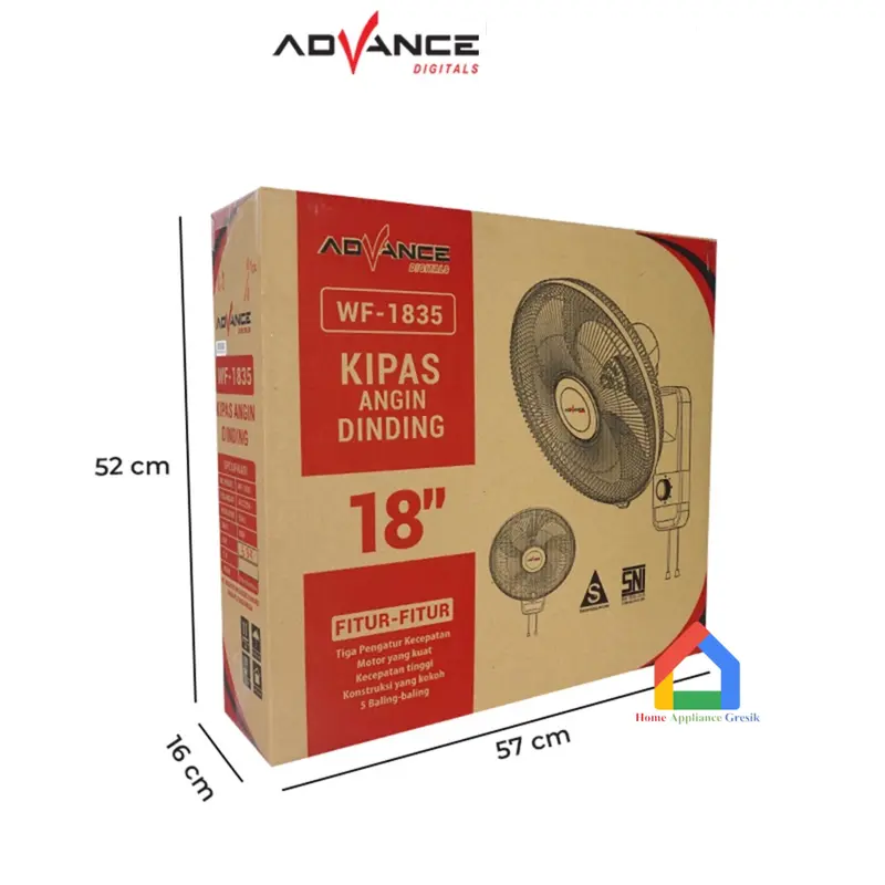 Kipas Angin Advance Dinding Besi WF1835 18 Inch / Advance Kipas Angin WF1835 4