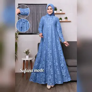 (COD) gamis burkat standar dan gamis jumbo m.l.xl.xxl.xxxl free masker Dress Wanita Muslim Lembut Pesta Mewah Tebal Kondangan