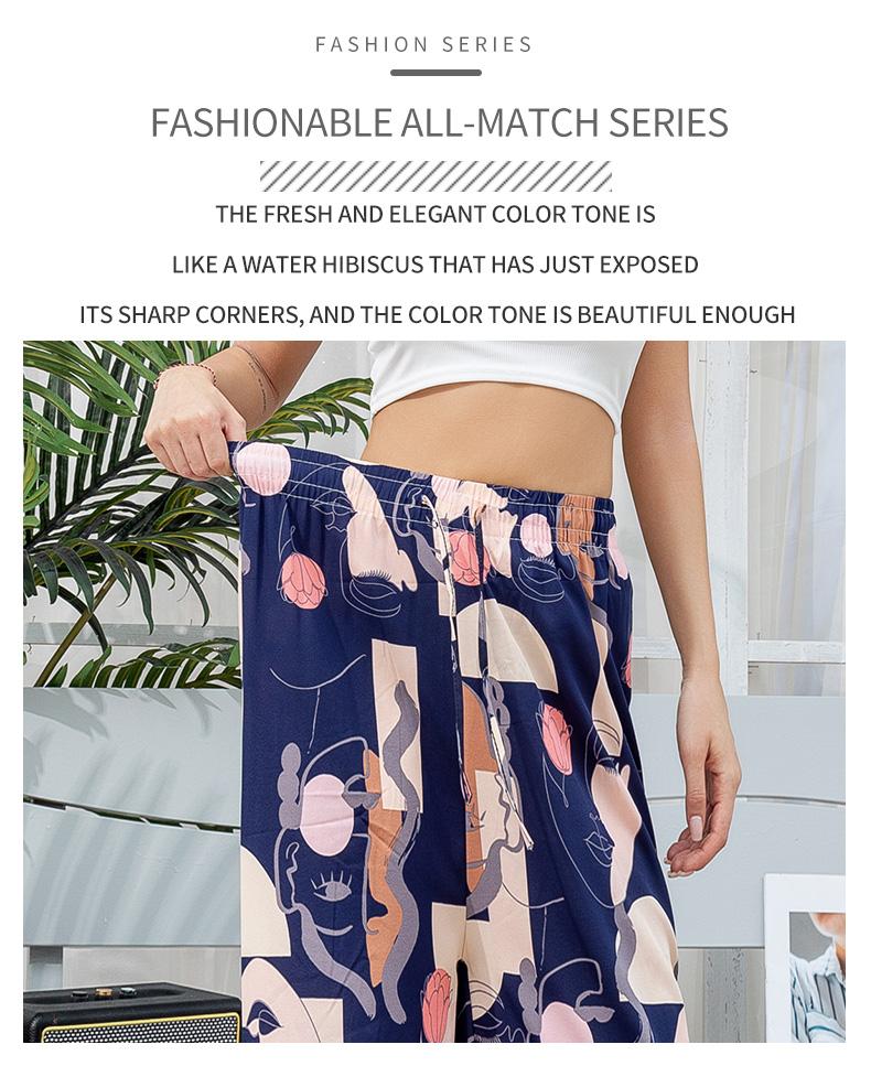 Product Introduction of fat Women pants casual high waist wide leg comfortable plus size loose pants counter quality brand Fit Trouser Womenswear Bottom Soft Belt Day Elastic Lingerie 12