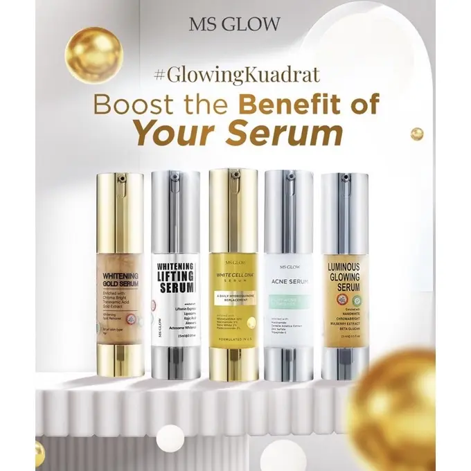 Ms Glow Serum Luminous | Whitening Gold Serum | Serum Lifting | Serum Acne | Serum WhiteCell DNA | Serum Peeling Ms Glow 5