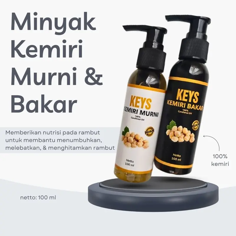 Paket bundling 2 botol Keys Minyak Kemiri Murni & Bakar 0