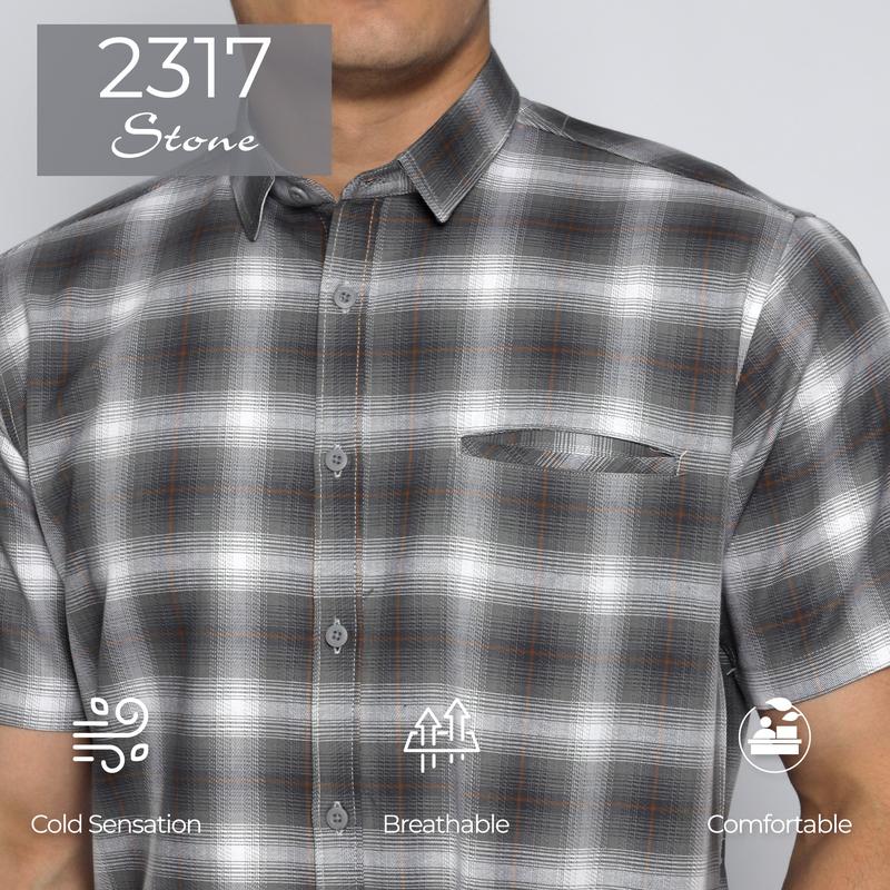 Simple Perfect Baju Kemeja Chicago Pria Lengan Pendek Exclusive Premium Motif Kotak Katun Casual 7