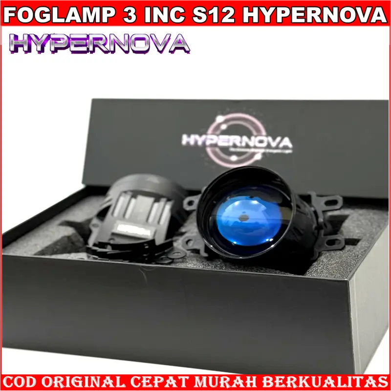 HYPERNOVA - ORIGINAL LAMPU FOGLAMP BILED S12 80 WATT  BLUELENS FOGLAMP 3 WARNA 1 WARNA LAMPU MOBIL KABUT 5