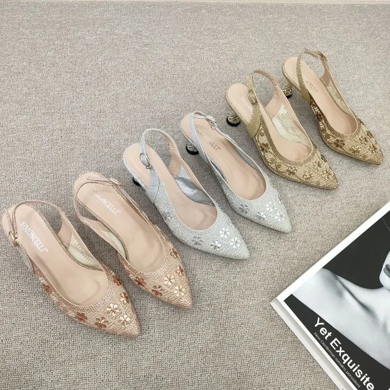 Simoncelli Sepatu Wanita Heels Tali Belakang 5 Cm Heels Pesta Kondangan Kuliah High Heels Import HXT-14 High 3