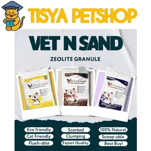 Pasir Gumpal Wangi 25 Liter Kucing Cat Active Granule Vet N SAND PUP Kotoran kandang - EKSPEDISI