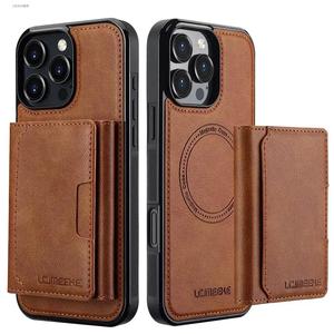 2-in-1 取り外し可能なスマホケース（カードホルダー付き）、背面カバー兼財布タイプの磁気カードホルダー、iPhone 17 Pro Max、Air、16 Pro Max、16 Plus、16e、15、14、13、12、11に対応するスマホアクセサリー、保護用