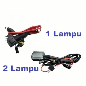 Kabel Relay Super Lampu HID Projector Biled Projie LED Mobil Motor H4 1 Lampu dan 2 Lampu Car