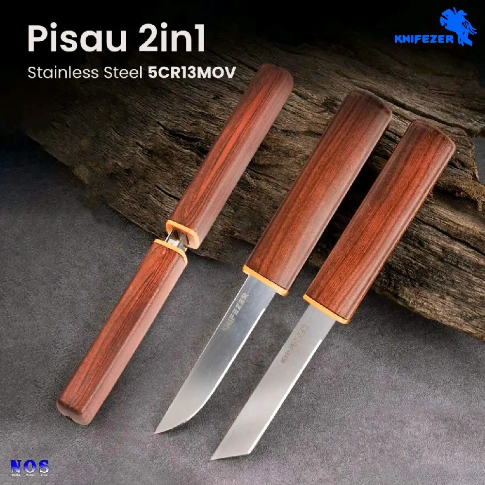 KNIFEZER Pisau Dapur Serbaguna 2in1 Stainless Steel Kitchen Knife Pisau Buah