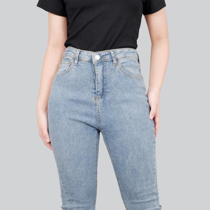 JEANICLO - CUTBRAY JEANS JN015 Cewek | Celana Panjang Cutbray Fit And Flare Mermaid Jeans Belah Tengah Wanita Highwaist Bahan Denim Stretch Premium 6