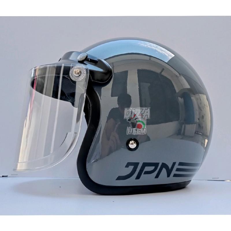 Helm Bogo JPN Abu lava Metalic Kaca Cembung 4