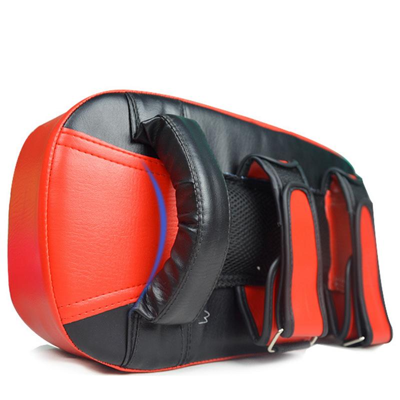 Product Introduction of 1PCS Curved Boxing Muay Thai Hand Target Wear Resistant Shock-Absorbing Faux Leather Kick Target 9