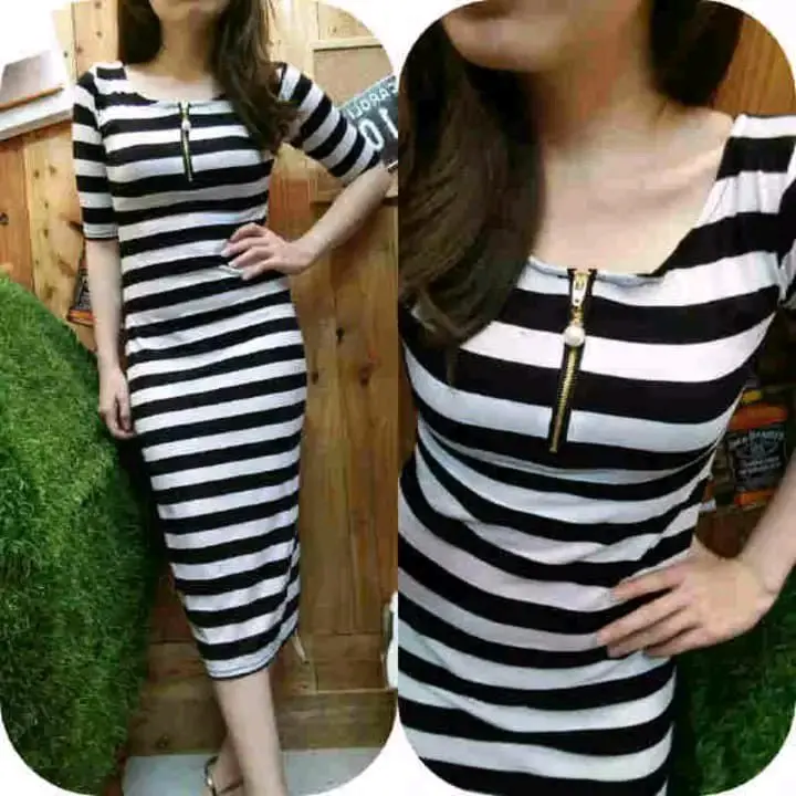 -Diskon Sale- Dres Salur Wanita Sleting Zebra (Bisa Cod)