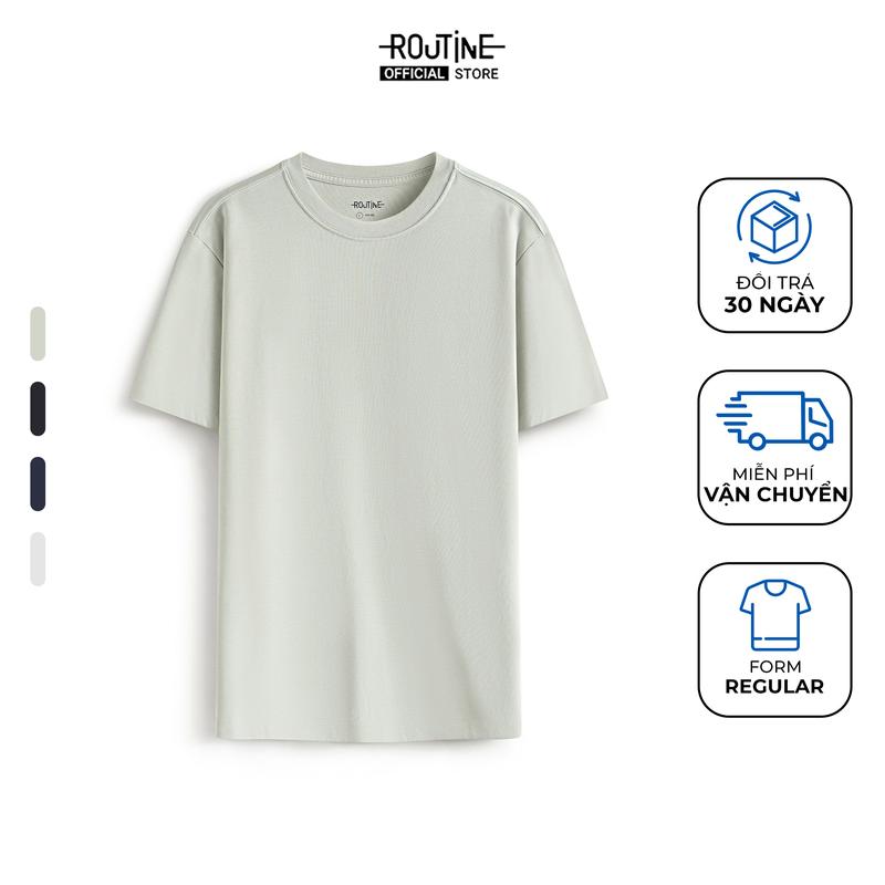 Áo Thun Vải Cotton Cooling Trơn Form Fitted - Routine 10S25TSS001R1