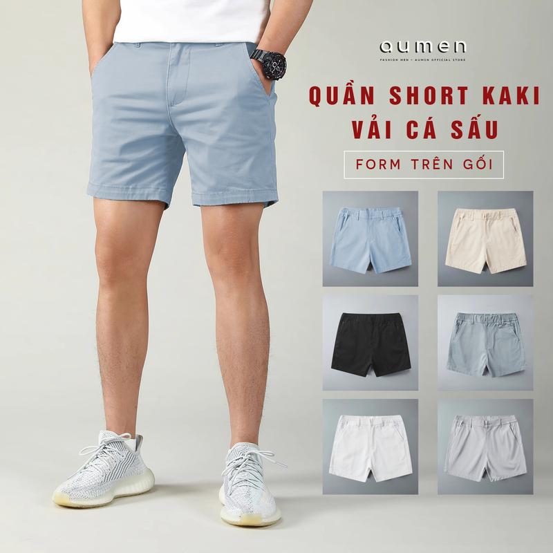 [ GIÁ MỞ BÁN] Quần Short Nam Kaki Cá Sấu Cao Cấp, Form Trên Gối Trẻ Trung, Có Túi Khóa Kéo Form Gọn Gàng Trẻ Trung