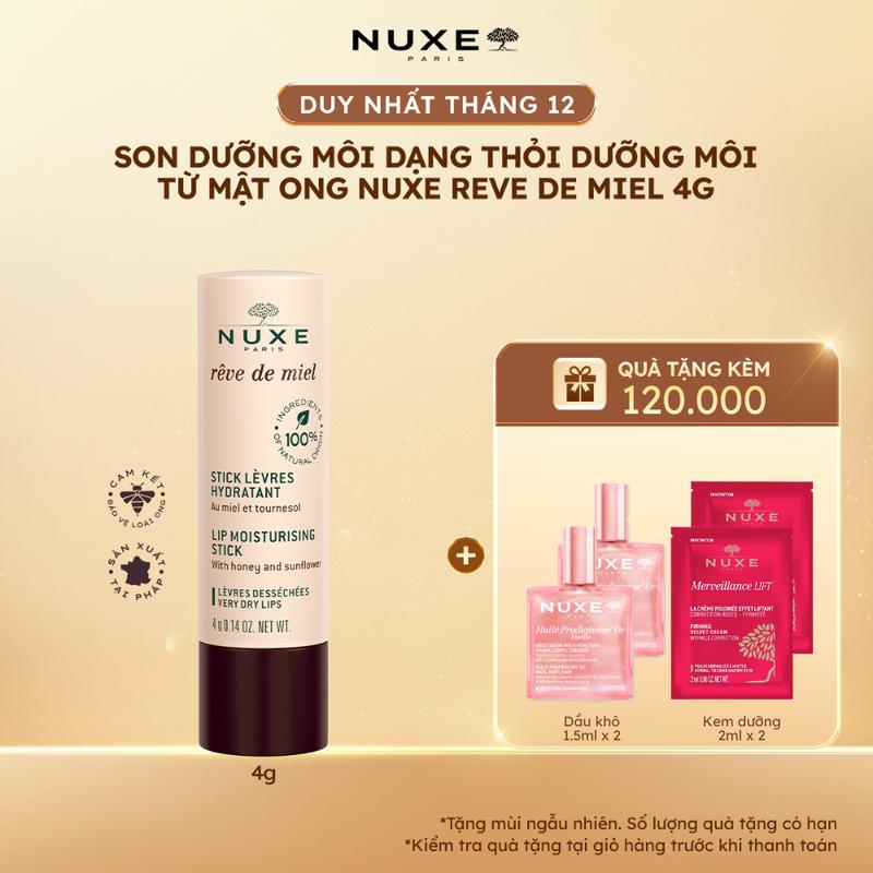  Son dưỡng môi mật ong dạng thỏi Nuxe Reve De Miel Lip Moisturing Stick 4g 